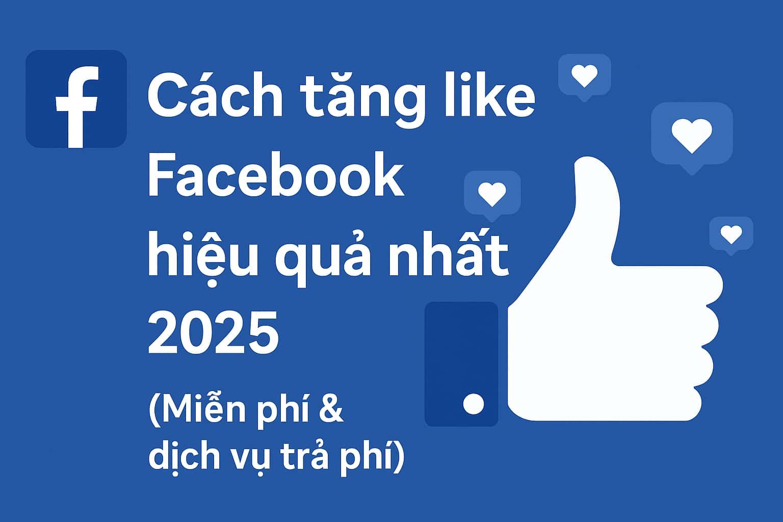 Cách tăng like Facebook hiệu quả nhất 2025 (Miễn phí & dịch vụ trả phí)