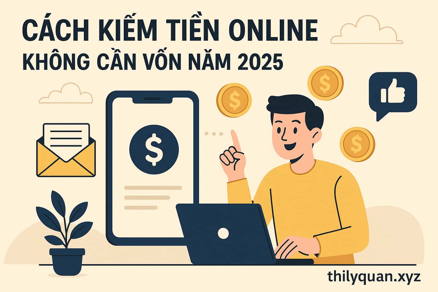 Cách kiếm tiền online không cần vốn năm 2025