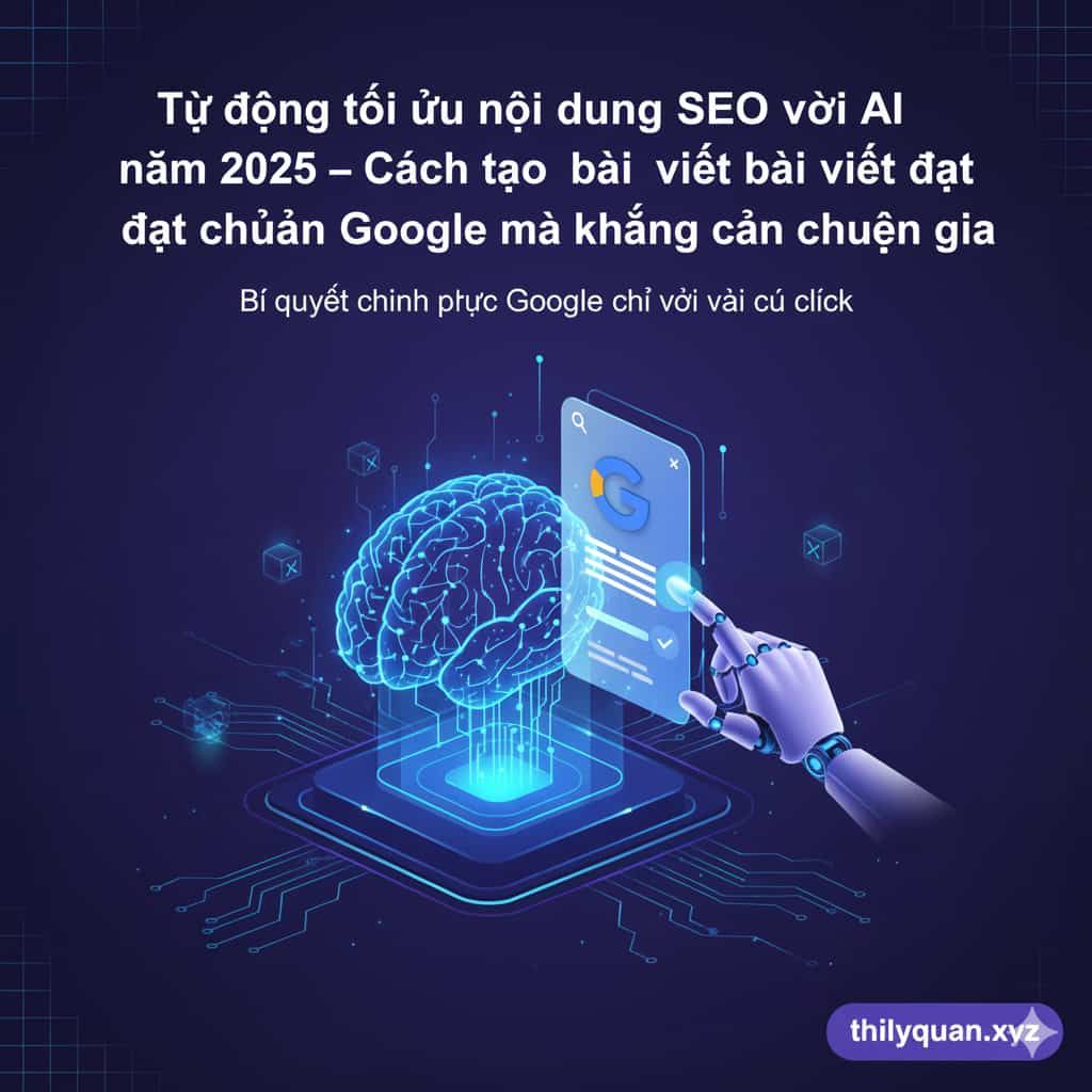 Tự động tối ưu nội dung SEO với AI năm 2025 – Cách tạo bài viết đạt chuẩn Google mà không cần chuyên gia